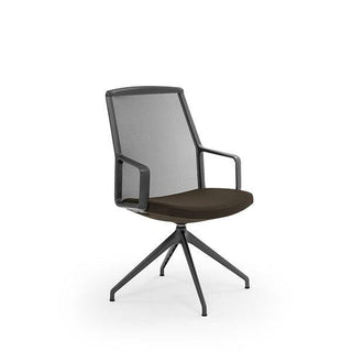 ADELE Meeting and Visitor Armchair with Mesh Backrest and 4 Stars Pyramidal Base • ORLANDINI DESIGN