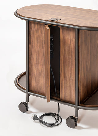 Arcade Wood Coffee and Tea Cart Oval • Giobagnara