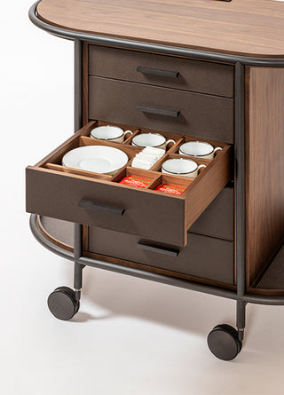 Arcade Wood Coffee and Tea Cart Oval • Giobagnara