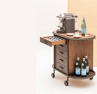Arcade Wood Coffee and Tea Cart Oval • Giobagnara