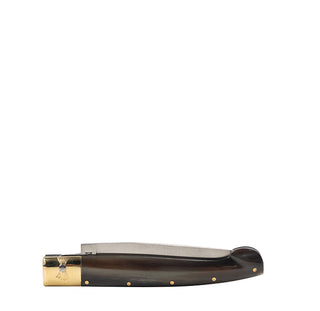 Pattadese Knife with Dark Ram Horn Handle