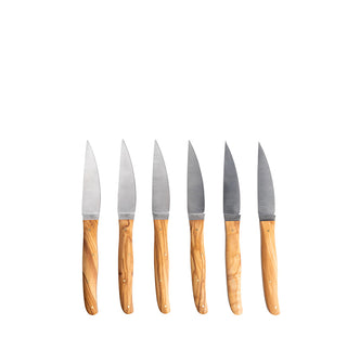 Set of Table Knives in Sardinian olive wood