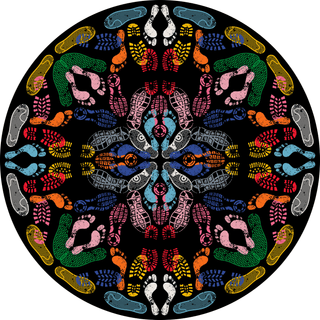 Carpet Let's Dance Human Traces Dark Round - Danilo Cascella Premium Store