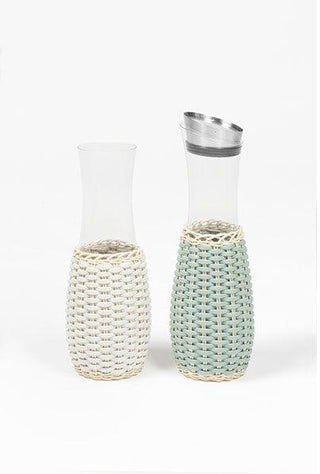 Dijon Leather & Rattan Carafe With Pourer - Danilo Cascella Premium Store