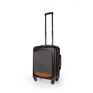 Trolley Akille Flap Brown in Carbon Fiber - Danilo Cascella Premium Store