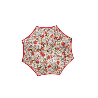 Double Red Daisy Print Umbrella with Jewel Handle - Danilo Cascella Premium Store