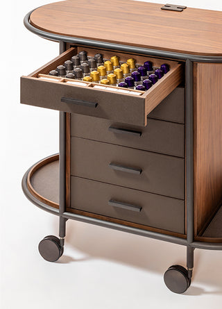 Arcade Wood Coffee and Tea Cart Oval • Giobagnara 