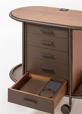 Arcade Wood Coffee and Tea Cart Oval • Giobagnara 