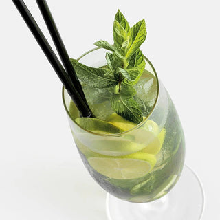 Cucumber, cocktail and beer glass