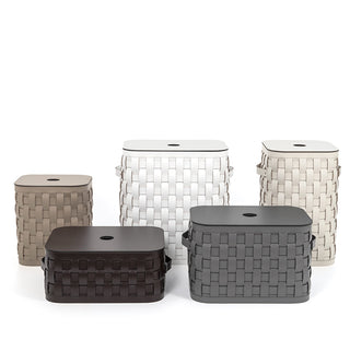 Demetra Tall Rectangular Basket With flat lid • Pinetti