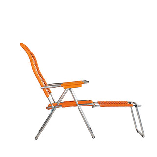 Orange Spaghetti Lounge Chair with Footrest