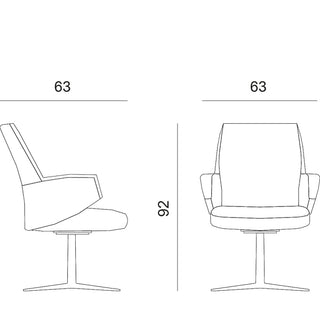 Grace Meeting, Visitor Armchair 4 Stars Flat Base 