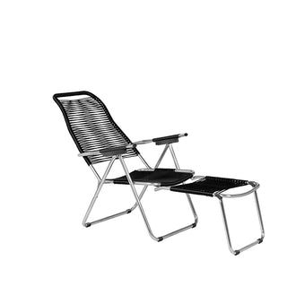 Black Spaghetti Lounge Chair with Footrest