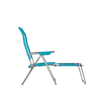 Turquoise Spaghetti Lounge Chair with Footrest
