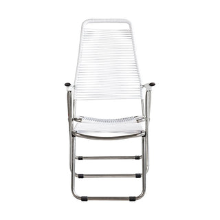 White Spaghetti Lounge Chair with Footrest