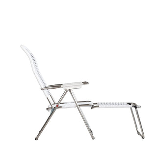 White Spaghetti Lounge Chair with Footrest