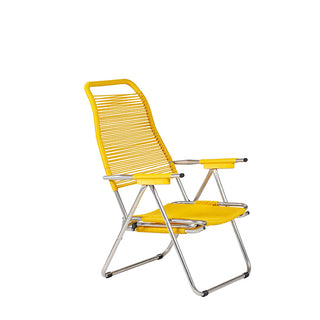 Yellow Spaghetti Lounge Chair with Footrest