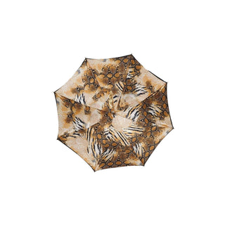 Double Black/Wild Animal Print Umbrella with Snake Handle - Danilo Cascella Premium Store