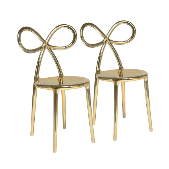 Ribbon Chair Metal Finish, Set of 2 pieces - Danilo Cascella Premium Store